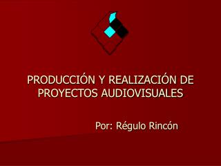 PRODUCCIÓN Y REALIZACIÓN DE PROYECTOS AUDIOVISUALES