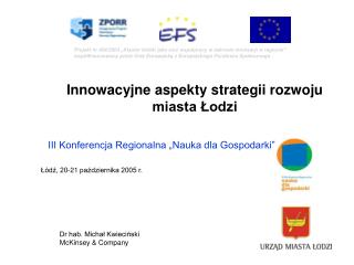 Innowacyjne aspekty strategii rozwoju miasta Łodzi