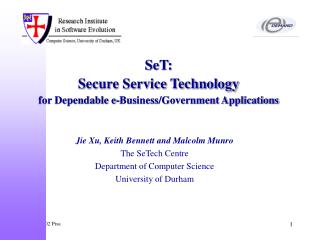 SeT: Secure Service Technology for Dependable e-Business/Government Applications