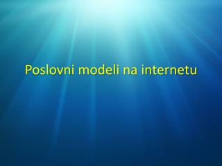 Poslovni modeli na internetu