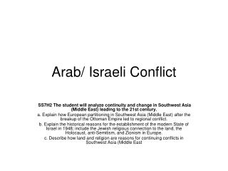 Arab/ Israeli Conflict