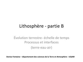 Lithosphère - partie B