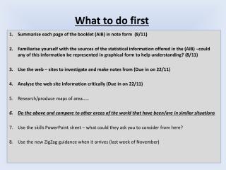 What to do first