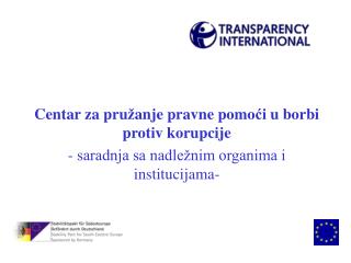 Centar z a pru ž anje pravne pomo ći u borbi protiv korupcije