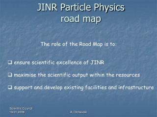 JINR Particle Physics road map