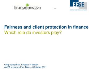 Fairness and client protection in finance
