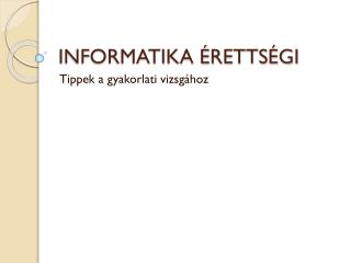 Informatika érettségi