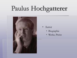Paulus Hochgatterer