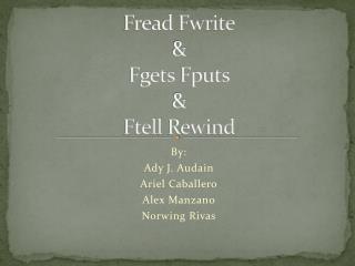 Fread Fwrite &amp; Fgets Fputs &amp; Ftell Rewind