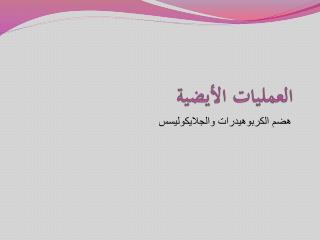 العمليات الأيضية