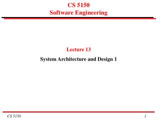 CS 5150 Software Engineering