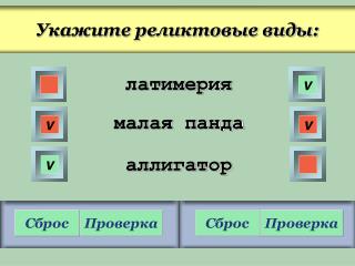 Укажите реликтовые виды: