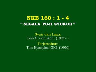NKB 160 : 1 - 4