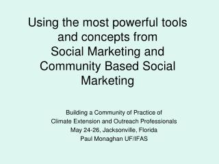 Building a Community of Practice of Climate Extension and Outreach Professionals