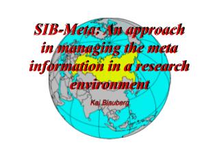 SIB-Meta: An approach in managing the meta information in a research environment