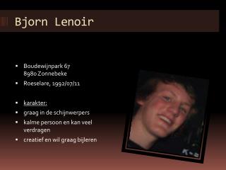 Bjorn Lenoir