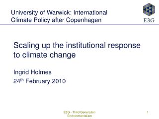 Scaling up the institutional response to climate change