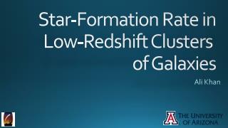Star-Formation Rate in Low-Redshift Clusters of Galaxies