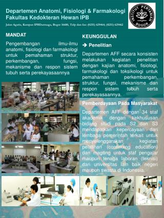 Departemen Anatomi, Fisiologi &amp; Farmakologi Fakultas Kedokteran Hewan IPB
