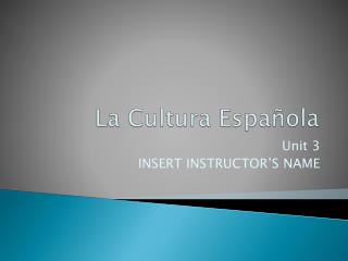 La Cultura Española