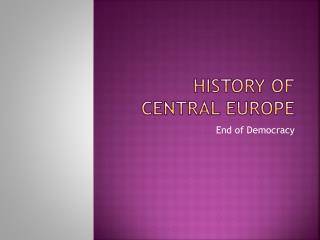 History of central europe