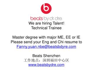 We are hiring Talent! Technical Trainee Master degree with major ME, EE or IE