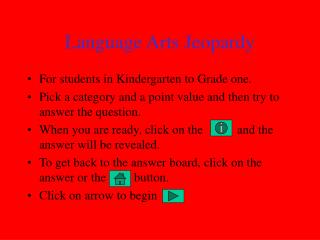 Language Arts Jeopardy