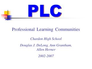 Professional Learning Communities