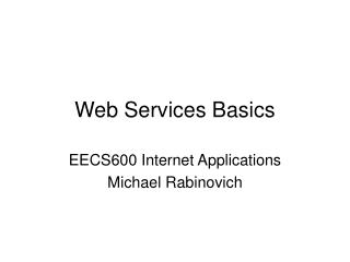 Web Services Basics
