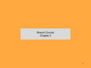Branch Circuits Chapter 2