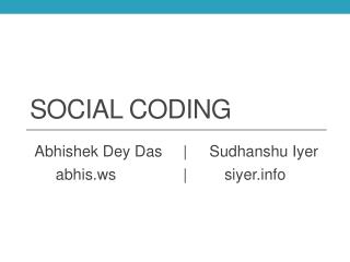 Social Coding