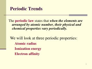 Periodic Trends