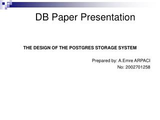 DB Paper Presentation