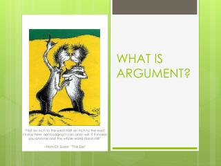 WHAT IS ARGUMENT?