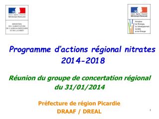 Programme d’actions régional nitrates 2014-2018