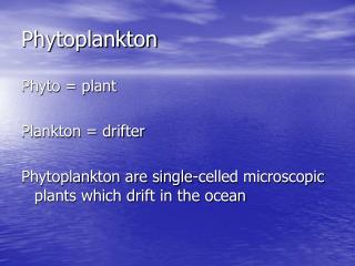 Phytoplankton