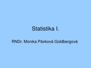 Statistika I.