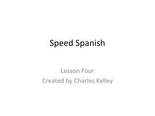 Speed Spanish