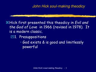 John Hick soul-making theodicy