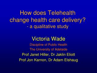 How does Telehealth change health care delivery? - a qualitative study