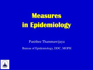 Measures in Epidemiology