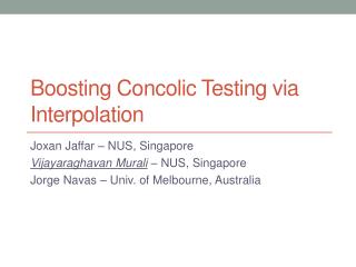 Boosting Concolic Testing via Interpolation