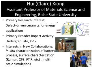 Primary Research Interest: Defect-driven ceramics for energy applications