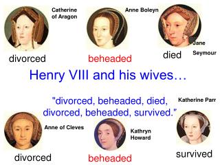 Henry VIII and his wives…