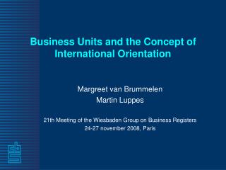 Business Units and the Concept of International Orientation