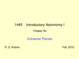 1445 Introductory Astronomy I