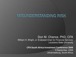 Misunderstanding Risk