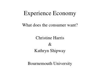 Experience Economy