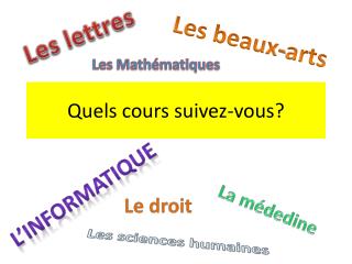 Quels cours suivez-vous?