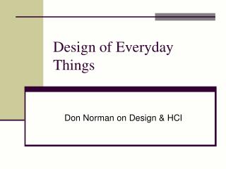 Design of Everyday Things